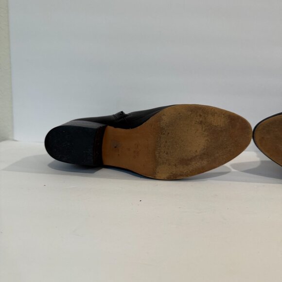 Coach Paulina Black Leather Ankle Boots Embossed Snake Belt Booties Size 9 B - Picture 12 of 12